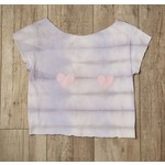 Cropped T-Shirt - Medium - Hearts (front) - natural horizontal dye