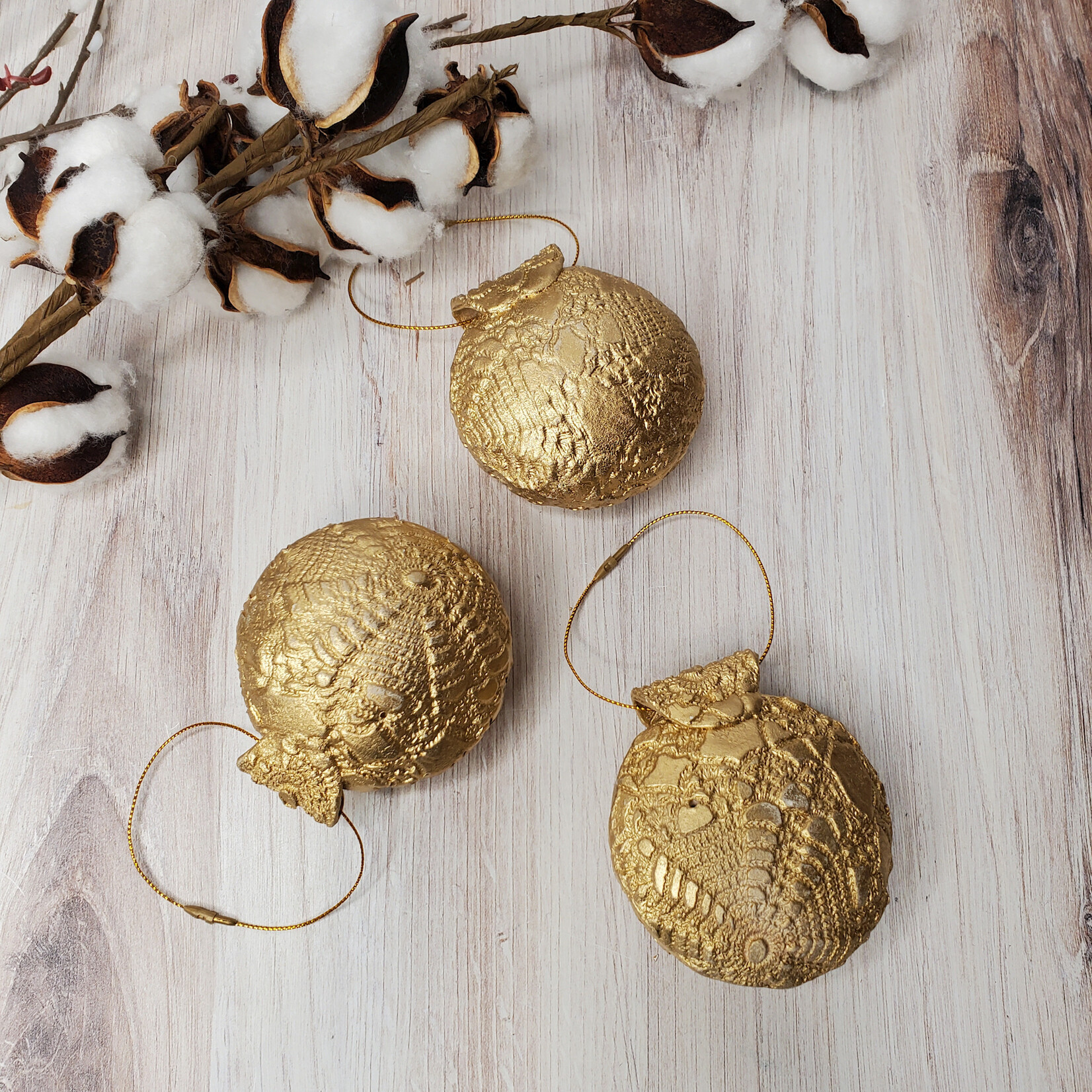 Elaine Randall Hollow Golden Orbs - 3.5"