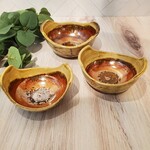 Elaine Randall Small Nesting Bowl Set - 3 - copper glaze