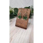 Evi Studio Botanical Earrings - Green & Gold Teardrops