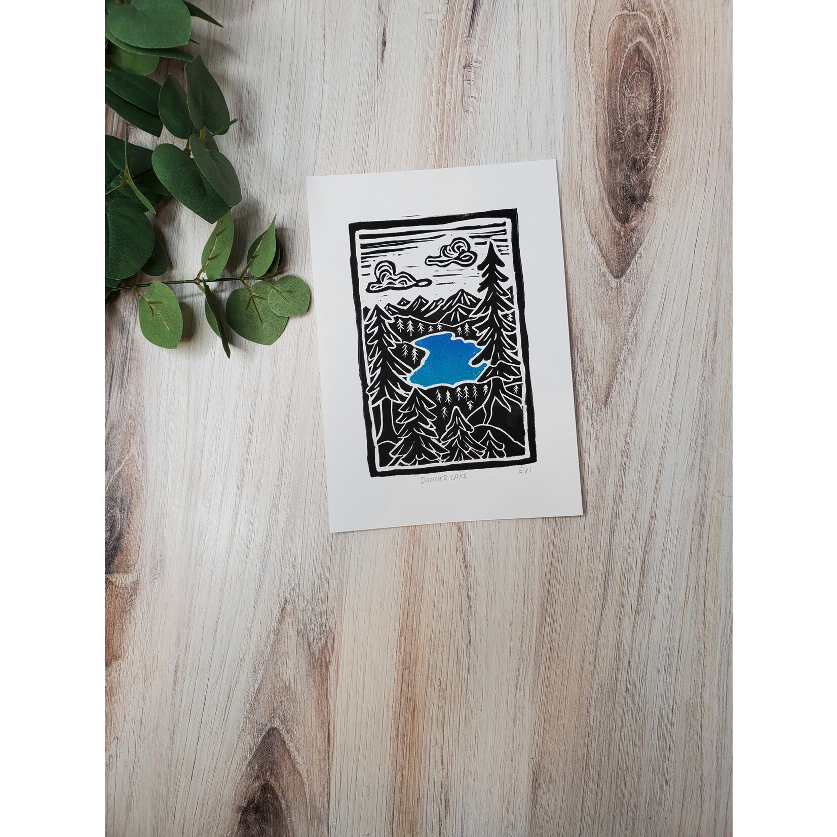 Evi Studio "Donner Lake" - Lino Block Print