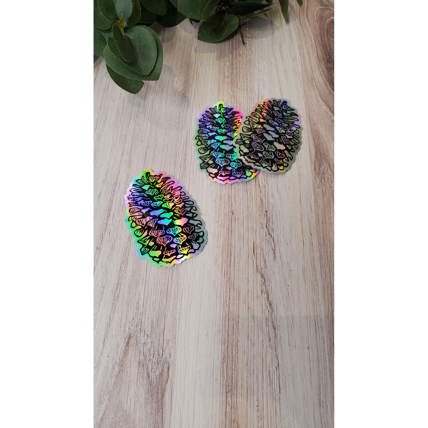 Evi Studio Holographic Pinecone Sticker - 3.5"