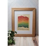 Evi Studio "Tahoe Mountains" - Rainbow Framed Print - Wood Frame