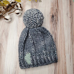 Fast and Luse Merino Wool Hat w/ Yarn Pom Pom - Gray