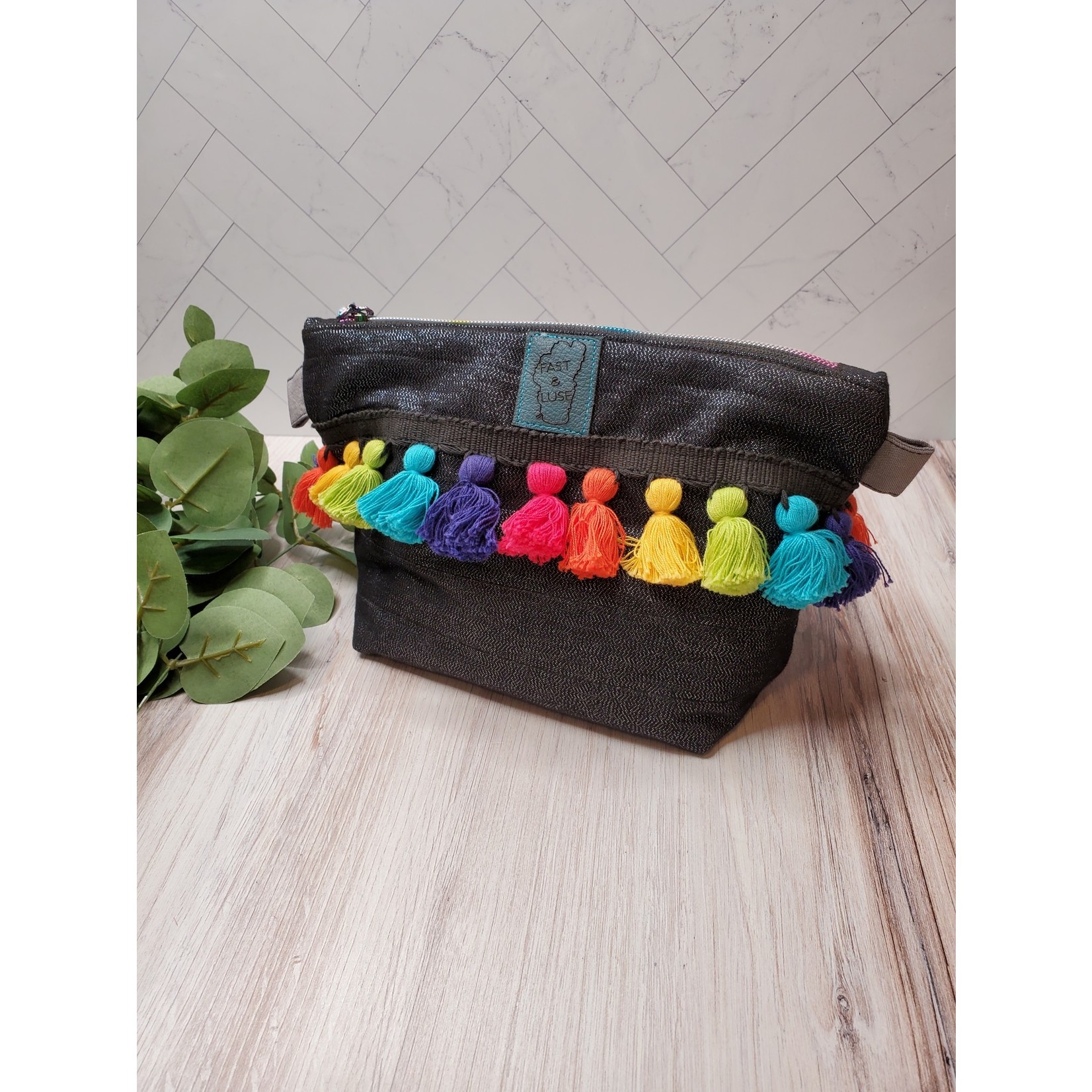 Fast and Luse Zipper Pouch - Rainbow Tassles - Large