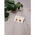 Glas Rat Art Glass Dichroic Glass Post Earrings - orange/green