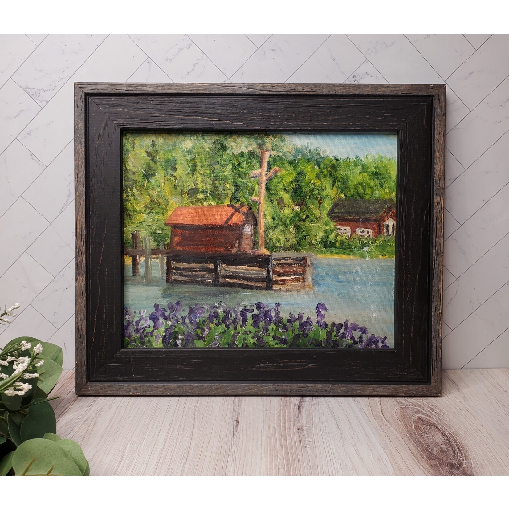 Kelley Werner Arts "Boathouse in Tahoe Commons" - oil - framed - 8x10"