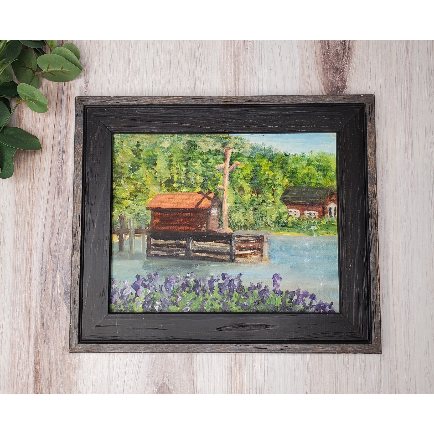Kelley Werner Arts "Boathouse in Tahoe Commons" - oil - framed - 8x10"