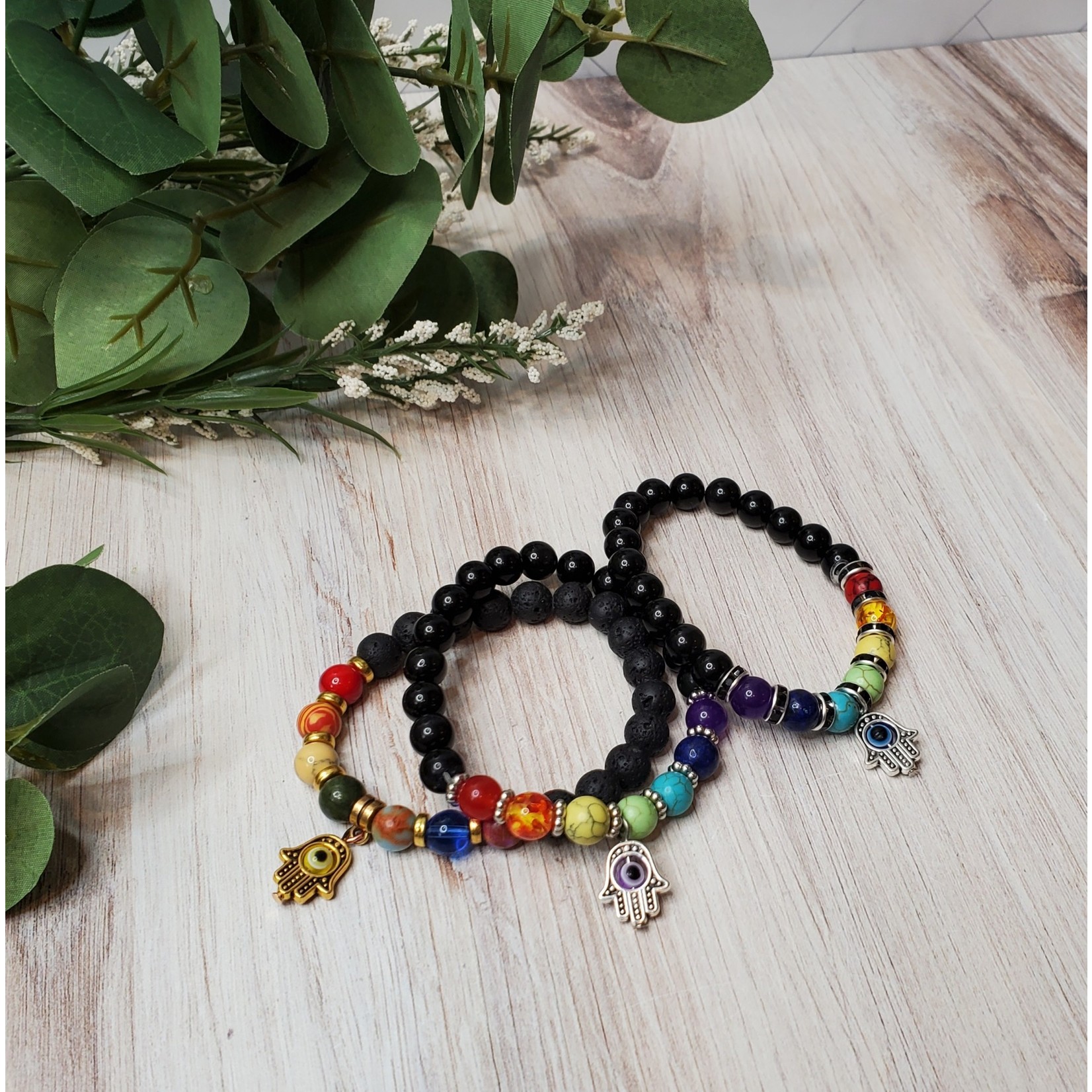 Mandy Novotny Chakra Bracelets w/ Charm - Stretch