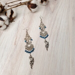 Mary Eastman Blue Dragon Chandelier Earrings