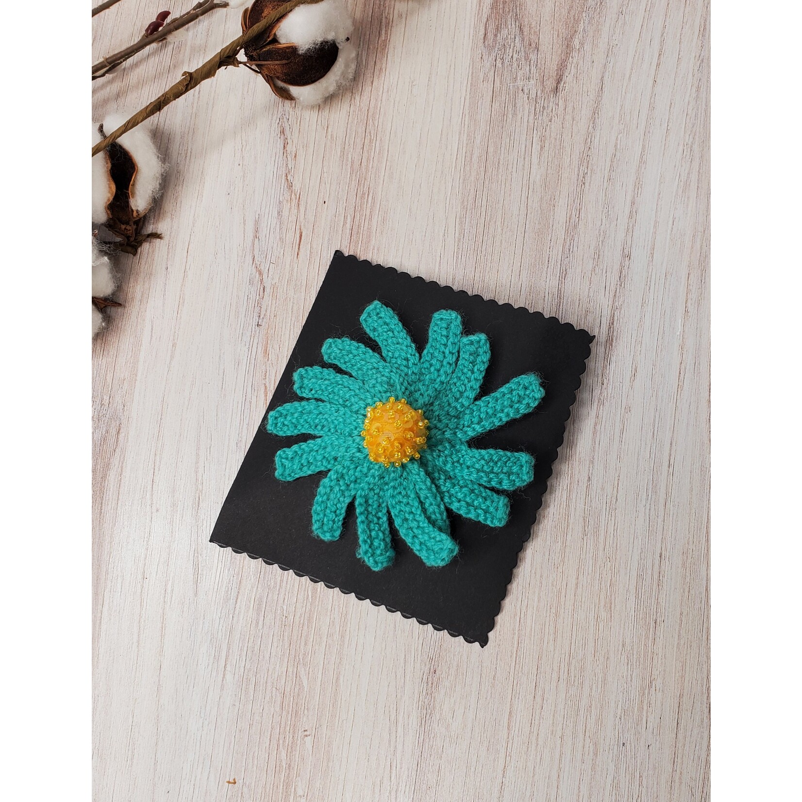 Roan's Repertoire Flower Pins - hand knit