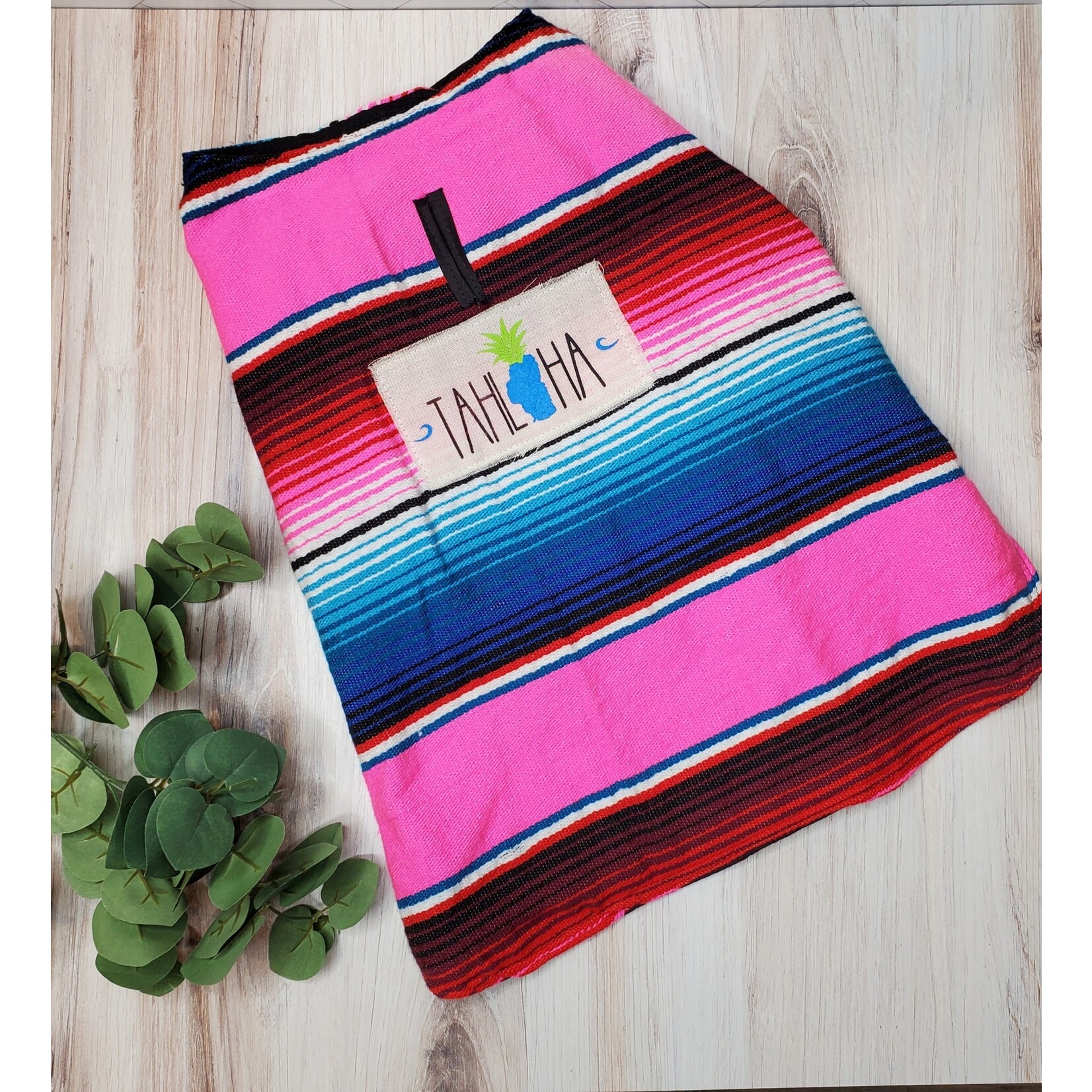 Tahloha Serape Dog Jacket - Pbk, Blue, Red - Medium
