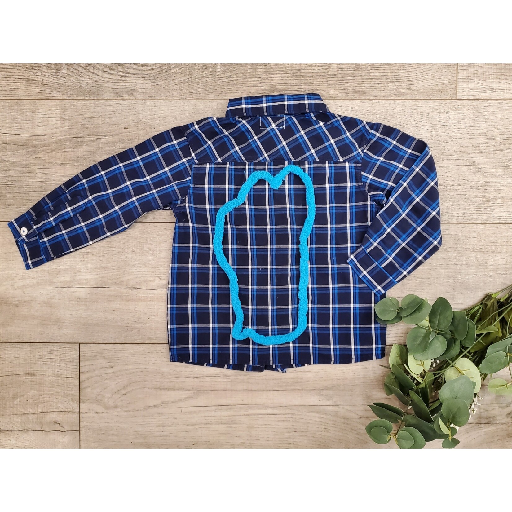 Tahloha Upcycled Lake Tahoe Shirt - Blue/White Plaid - Toddler - 3T