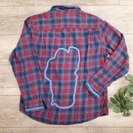 Tahloha Upcycled Lake Tahoe Shirt - Red/Blue/Tan Plaid - Youth size 9-10