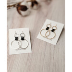 Tamacino Gardenia Earrings - black leather
