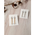 Tamacino Heather - Oxidized Circle & Fringe Earrings
