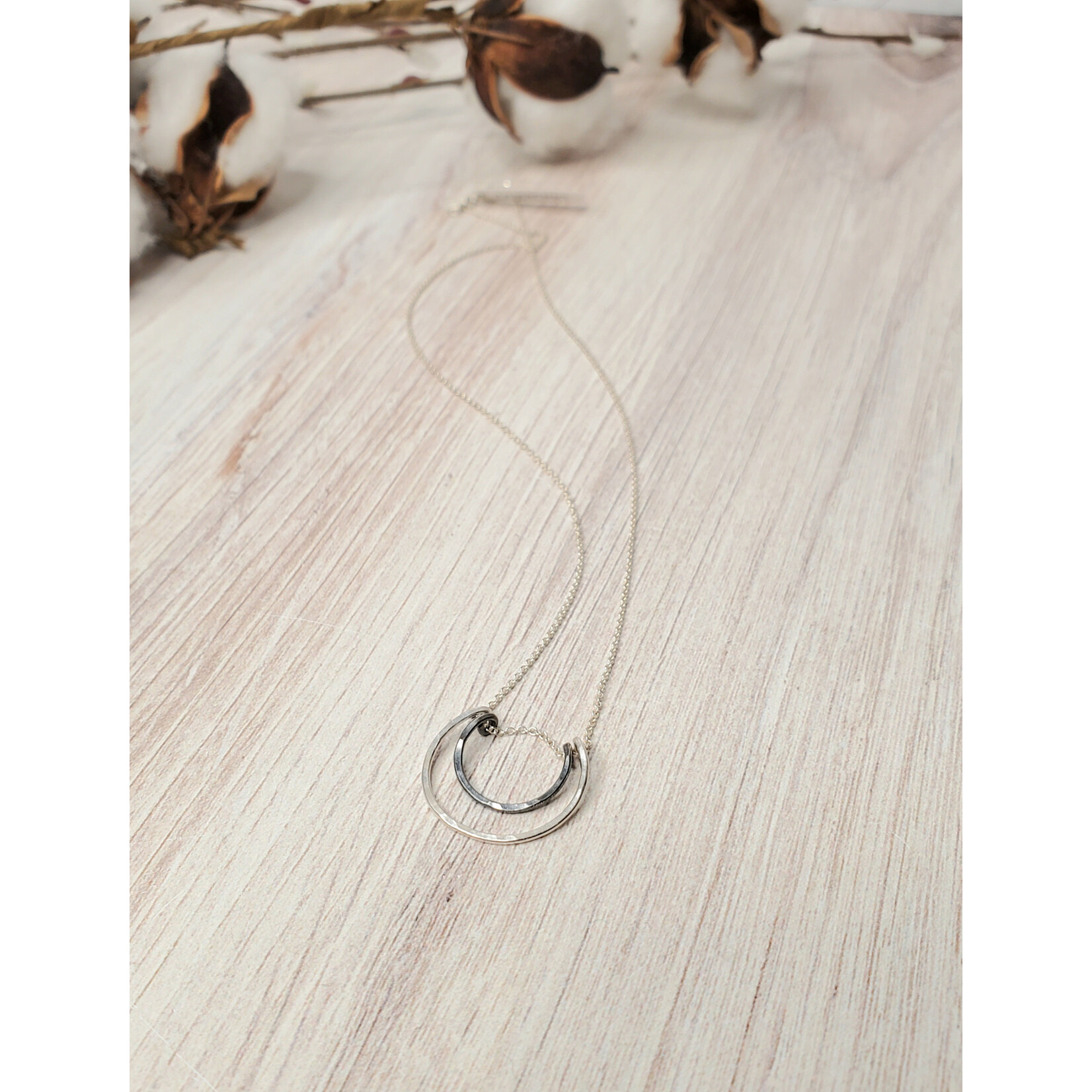 Tamacino Oxidized Double Horseshoe Necklace