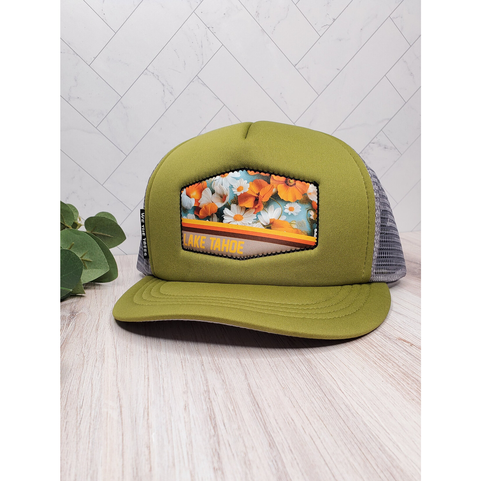 We the Trees California Poppies Trucker Hat - Green & Gray - 58cm